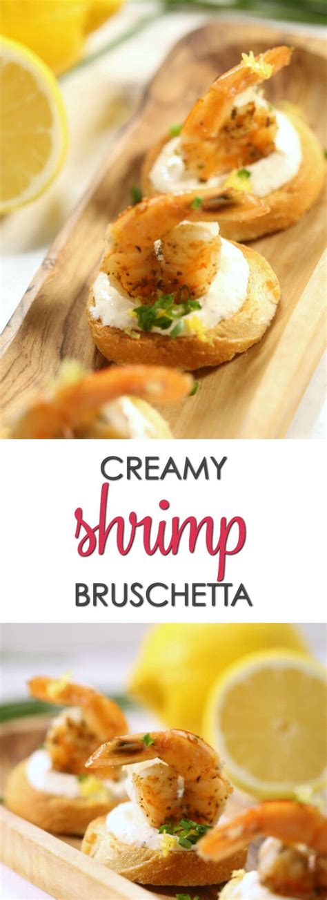 Put your fresh shrimp salad in little cups or place in pastry shells, and you have a perfect party appetizer, too! This Creamy Shrimp Bruschetta is one of my favorite easy shrimp appetizers. It's easy to make ...