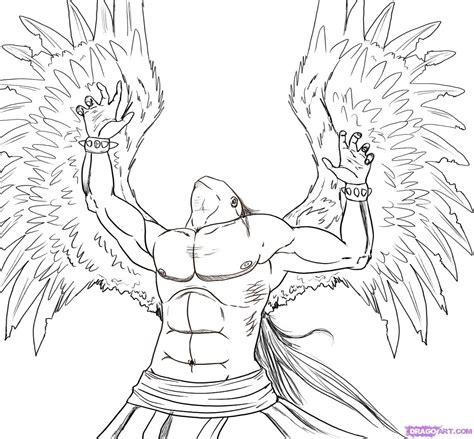 Vector sketch of angel wings. Download Fallen Angel coloring for free - Designlooter ...