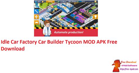 Hướng dẫn cài đặt ***các ứng dụng mod by www.chiaseapk.com có thể unknown 02 february, 2021 13:18. Idle Car Factory Car Builder Tycoon Game 2021 V12.8.2 MOD APK Updated