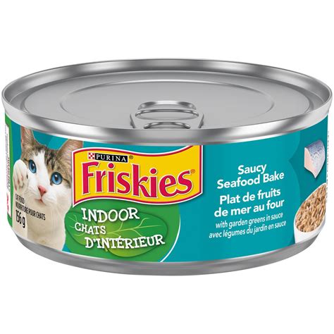 Our wet recipes for cats combine natural, premium proteins to deliver a balanced diet full of the nutrients your cat needs for a lifetime of wellbeing, no matter her life stage or unique. Friskies Indoor Wet Cat Food; Saucy Seafood Bake with ...