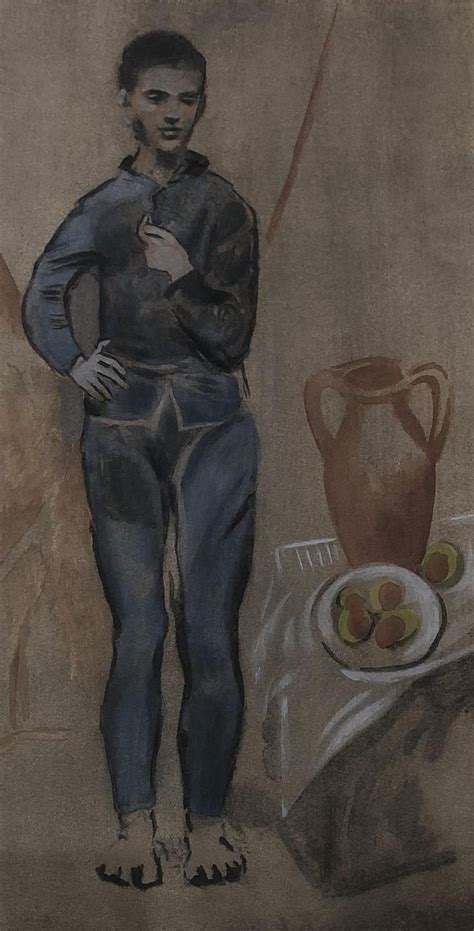 Pablo ruiz y picasso, known as pablo picasso (spanish: (after) Pablo Picasso - Young Boy in Blue Suit - Lithograph signed For Sale at 1stdibs