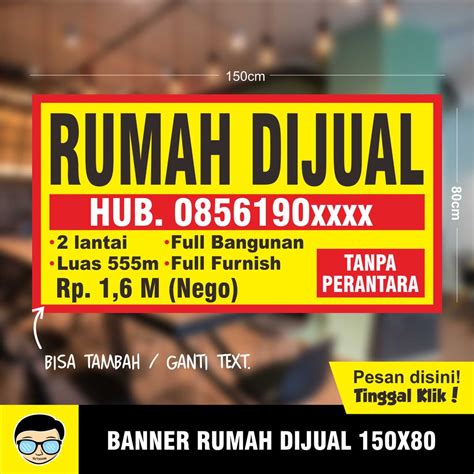 Jual Banner Rumah Dijual uk 150x80 di lapak Hamerdin hamerdin