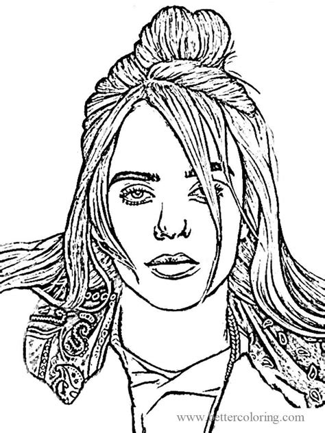 Billie eilish in 2020 | drawing tutorial, billie eilish, easy drawings Sketch Drawing of Billie Eilish Coloring Pages - Free ...