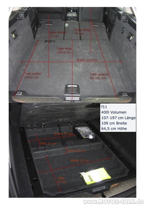 Die abmessungen sollen 115 x 65 x ca 100 (länge x breite x höhe) sein. F11-kofferraum-groesse : Maße Kofferraum F 11 : BMW 5er ...