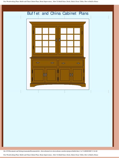 (discounts if you buy more than one). Free Woodworking Plans Buffet and China Cabinet Plans ...