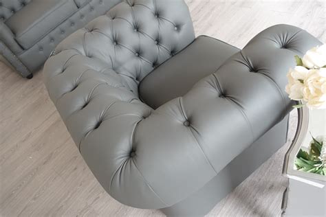 Maybe you would like to learn more about one of these? Empire Grey Faux Leather Chesterfield sofa suite Abreo ...
