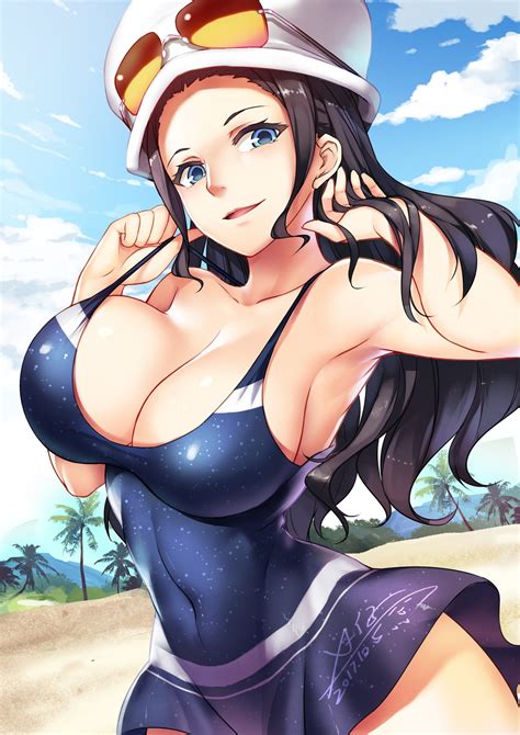 One piece wallpapers mobile : x-boy one piece nico robin autographed cleavage megane ...