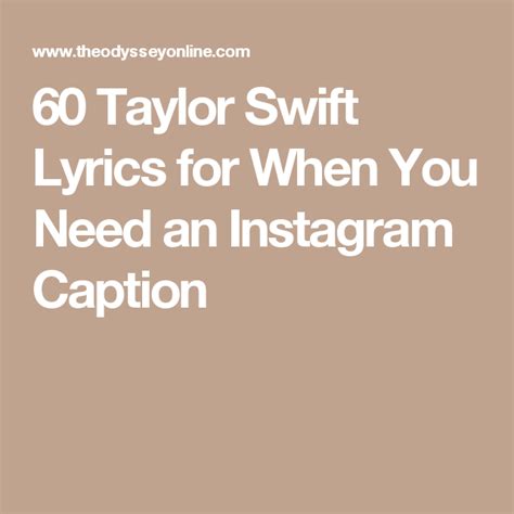 We hope you can use these to pair with your next couples photo. 60 Taylor Swift Lyrics for When You Need an Instagram ...