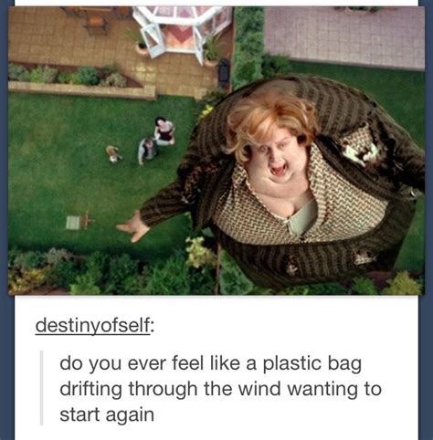 Do you ever feel like a plastic bag drifting through the wind, wanting to start again? Do you ever feel like a plastic bag drifting through the ...