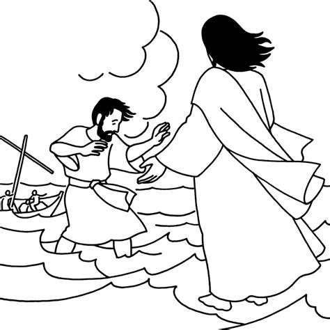 Use this free jesus walks on water coloring page in your children's ministry! coloring pages walk of faith | Jesus walks on water ...