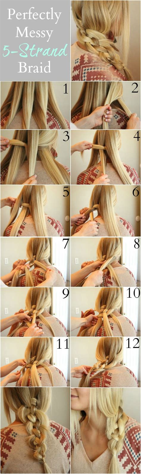 Once the braid is secured, pancake it by tugging at small pieces of your braid so they loosen up and create more volume. Awesome Five Strand Braid & Step by Step Tutorial - Hairstyles Weekly