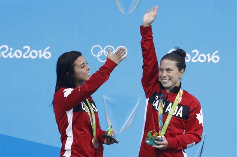 Meaghan benfeito of canada competes in women's diving 10m platform semifinal at the tokyo aquatics centre at the 2020 summer olympics, thursday, aug. Bronze pour Roseline Filion et Meaghan Benfeito: la ...