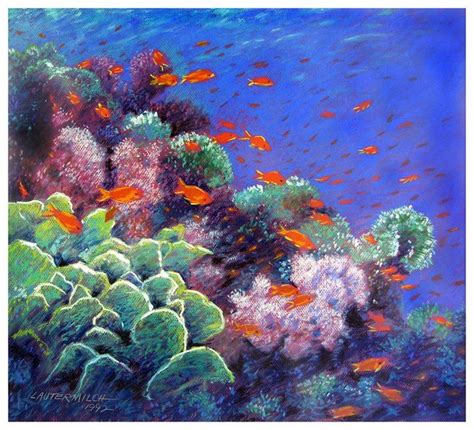 Taking the initial shot was simple, but then drawing out the colors was quite. Golden Fish Reef - Paintings by John Lautermilch | Buy ...