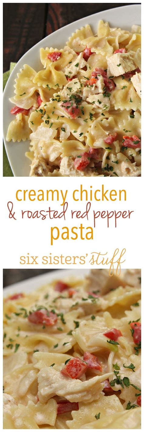Tag us to be featured. Creamy Chicken and Roasted Red Pepper Pasta on ...