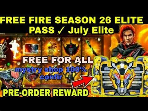 Free fire season 26 elite pass. Free fire| season 26 elite pass details |july 2020 elite ...