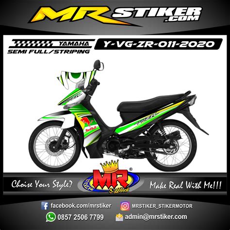 Stiker motor vega zr valentino rossi modifikasi motor vega zr valentino rossi bahan :orajet harga : Stiker motor decal Yamaha Vega ZR Green Line Airbrush ...