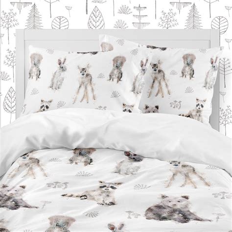 The need for neutral crib bedding may be due to a problematic color conflict with the. Gender Neutral watercolor woodland animals bedding set ...