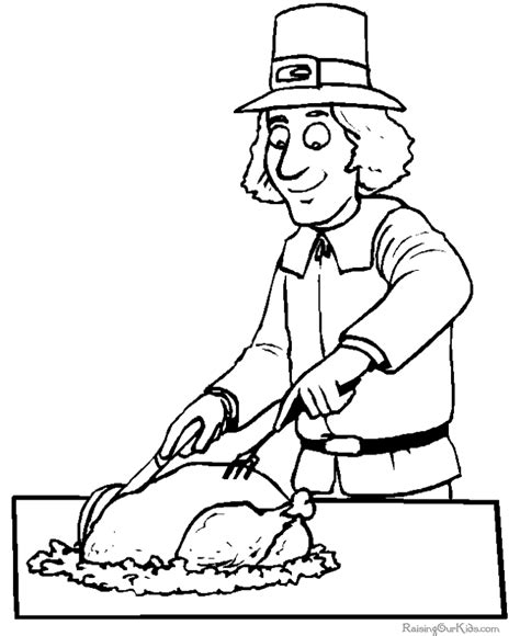 Below each picture is the link where you can download each of these pages. Thanksgiving Dinner Coloring Page - 001