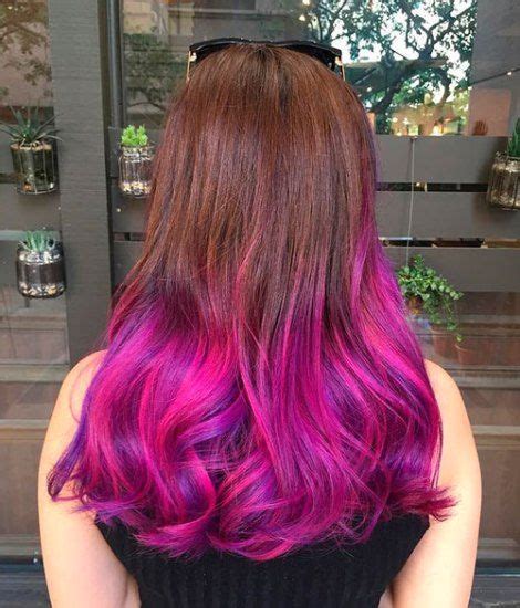 If you don't care about the placement of the purple, and my hair is naturally dark also, but brown dyes tend to have horrid red undertones. 20 Dip Dye Hair Ideas - Delight for All! | Dip dye hair ...