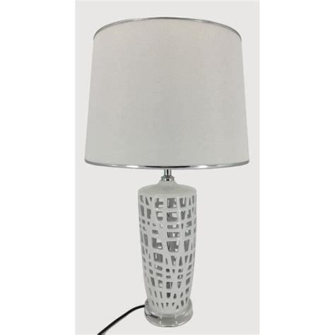 Vous possédez des luminaires décoratifs comme les plafonniers, lustres, suspensions, lampadaires ou même lampe de chevet. Lampe à poser en céramique hauteur 59 cm avec abat-jour ...