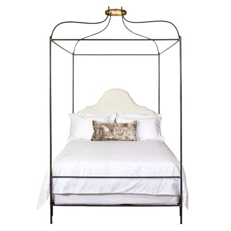 Bed canopy heavy netting curtain 8 door hook queen california king size white. Iron Venetian Canopy Bed, Queen For Sale at 1stdibs