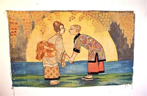 See our wall tapestries that shows oriental culture through european history, including pineapple harvest, almond blossom, li legers art works, and much more. Asian Tapestry of Lovers by the Sea For Sale at 1stdibs