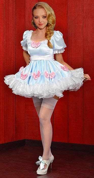 Men's satin frilly girly costumes sissy dress cross dresser lingerie pajamas nightwear. Another sissy school boy showing off his new sissy dress ...