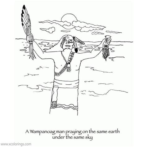 Engage your students with these thanksgiving coloring pages. Pilgrim Coloring Pages Wampanoag Man - XColorings.com