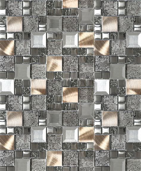 Discover savings on gray backsplash & more. Glass Metal Gray Copper Mosaic Backsplash Tile ...