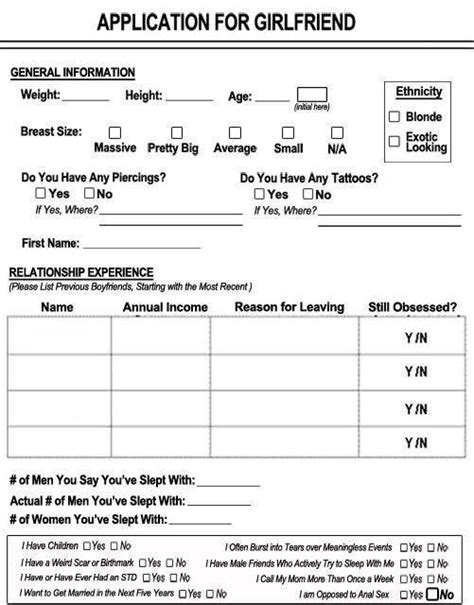 25 girlfriend application memes ranked in order of popularity and relevancy. girlfriend application form | Girlfriend application ...