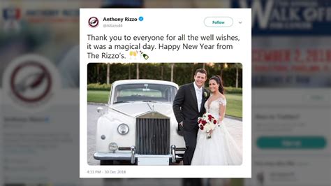 Rizzo anthony cubs jg chicago coronavirus baseball walk scratched brewers tightness fall tc hit doctors disabled schedule return list run. Cubs first baseman Anthony Rizzo marries in Miami ...