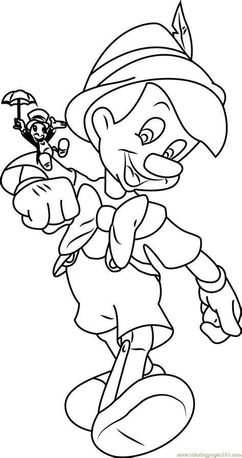 Check spelling or type a new query. Pinocchio with Jiminy Cricket Coloring Page - Free ...