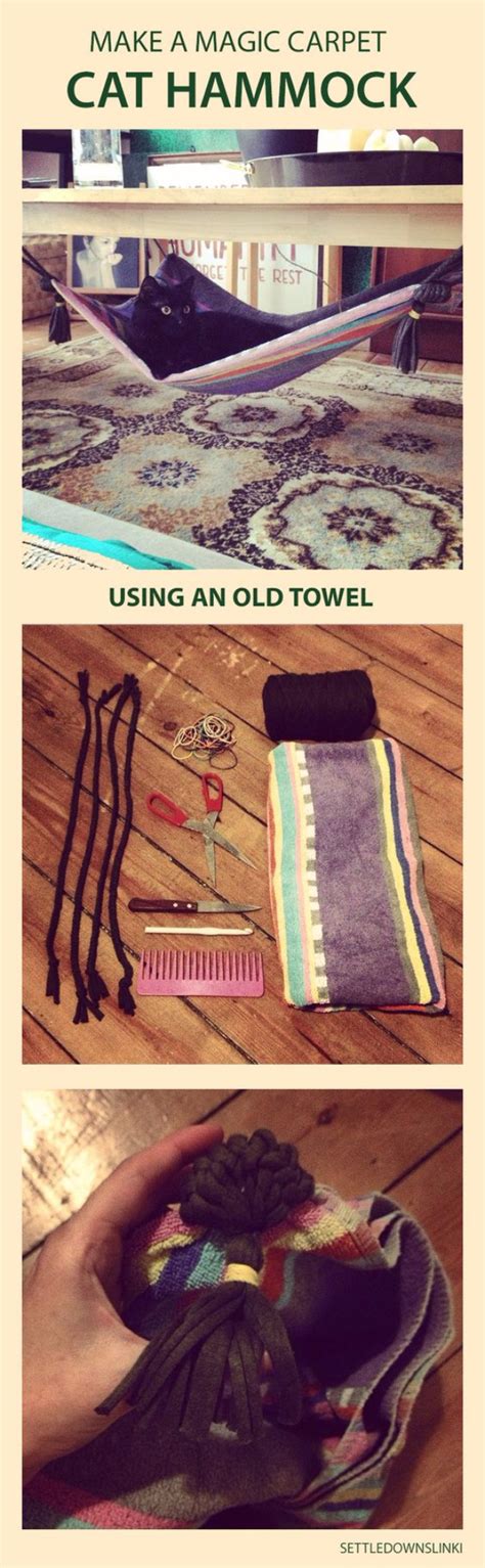 How to make your own diy magic carpet cat hammock. 31 Brilliantly Clever Cat Hacks