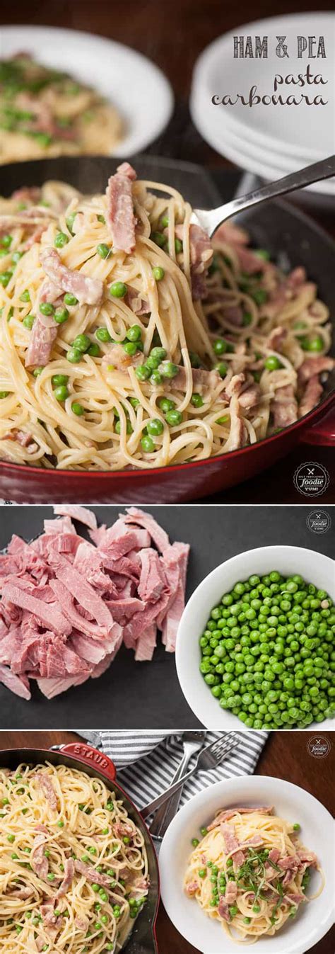 Leftover turkey and ham pasta bake. Ham and Pea Pasta Carbonara | Self Proclaimed Foodie