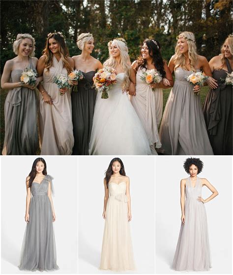 Bridesmaid palette | Neutral bridesmaid dresses, Wedding bridesmaid dresses, Mismatch bridesmaid ...