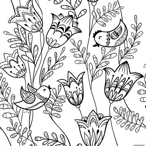 Illustrations, cliparts, dessins animés et icônes de l'été dernier cri profond tropical. Coloriage fleurs exotiques avec des oiseaux - JeColorie.com