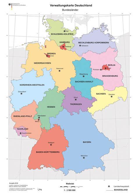 Karten und landkarte deutschland deutschlandkarte. Deutschland Verwaltungskarte Bundesl 25C3 25A4Nder ...