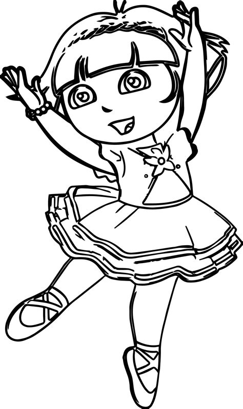 There are the ballerina coloring pictures on this site. Dora The Explorer Ballerina Coloring Page