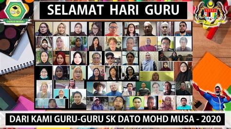 Selamat hari lebaran, maafkanlah segala kesalahan. Ucapan Selamat Hari Guru 2020- SK Dato Mohd. Musa - YouTube