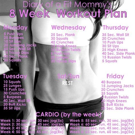 Get ready to create your dream body with the 10 week no gym home workout plan! 8 WEEK NO-GYM HOME WORKOUT PLAN (Diary of a Fit Mommy ...