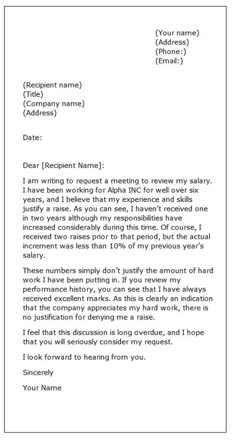 They're already treating you well with that tc. Sample Letter Asking For A Raise | Sample Business Letter