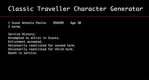 Which is the best character generator for traveller? Traveller Character Generator