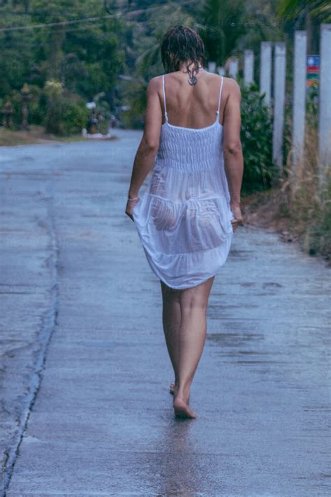 Blonde mature lady rides young big dick. Woman Walking in a Wet Dress After the Rain by Mosuno ...