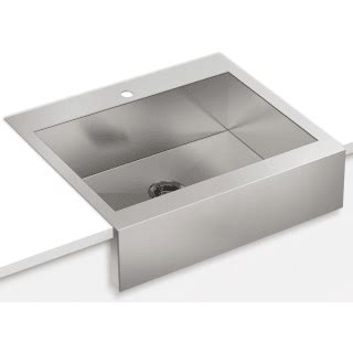 Tightly angled corners maximize basin space, and the rear drain creates additional workspace and storage capacity underneath. Kohler K-3935-1-NA N/A Vault 30" Single Basin Top-Mount 18 ...