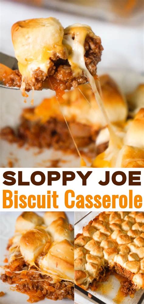 Spoon beef mixture over the crescent roll dough. Sloppy Joe Biscuit Casserole | Ground beef casserole ...