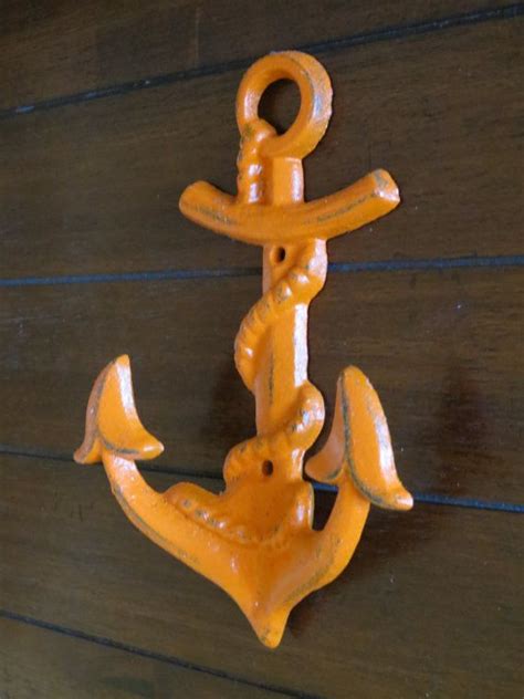 1.7 x 5 in.(4.32 x 12.7 cm) place of origin: Ship Anchor Hook/Bright Orange/ Nautical Anchor by ...