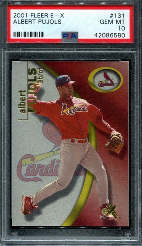 Conference team and opponent stats. Albert Pujols 2001 Fleer E-X #131 Rookie RC #/499 pop 5 Cardinals HOF ? PSA 10 | Albert pujols ...