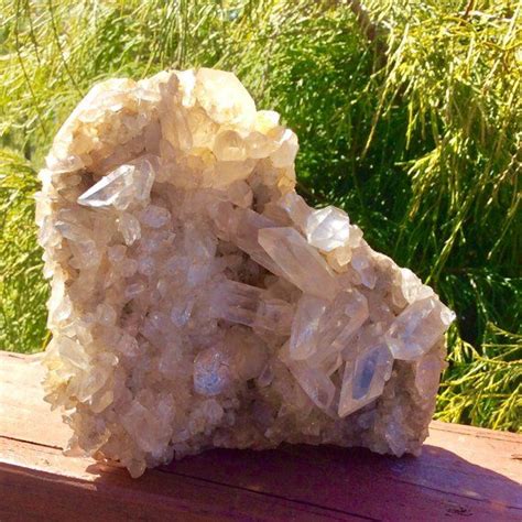 And even though they're called clear crystals, they range from clear, milky, cloudy, to almost opaque. 2 lb 5.7 oz Large Golden Sand Quartz Crystal Unique | Etsy ...
