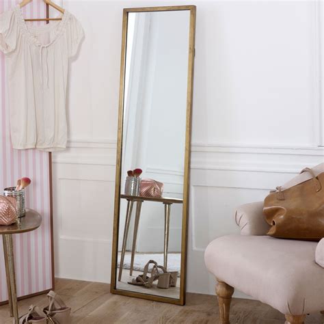 Gold full length standing mirror. Tall Gold Full Length Mirror 40cm x 140cm - Windsor Browne