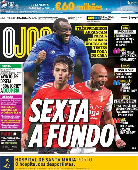 Maybe you would like to learn more about one of these? Capa Jornal O Jogo - 18 janeiro 2019 - capasjornais.pt